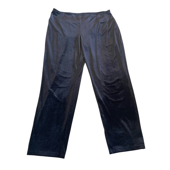 J. Jill Wearever Collection Slim Ankle Black Velvet Whimsygoth Dress Pants Large - Picture 2 of 11